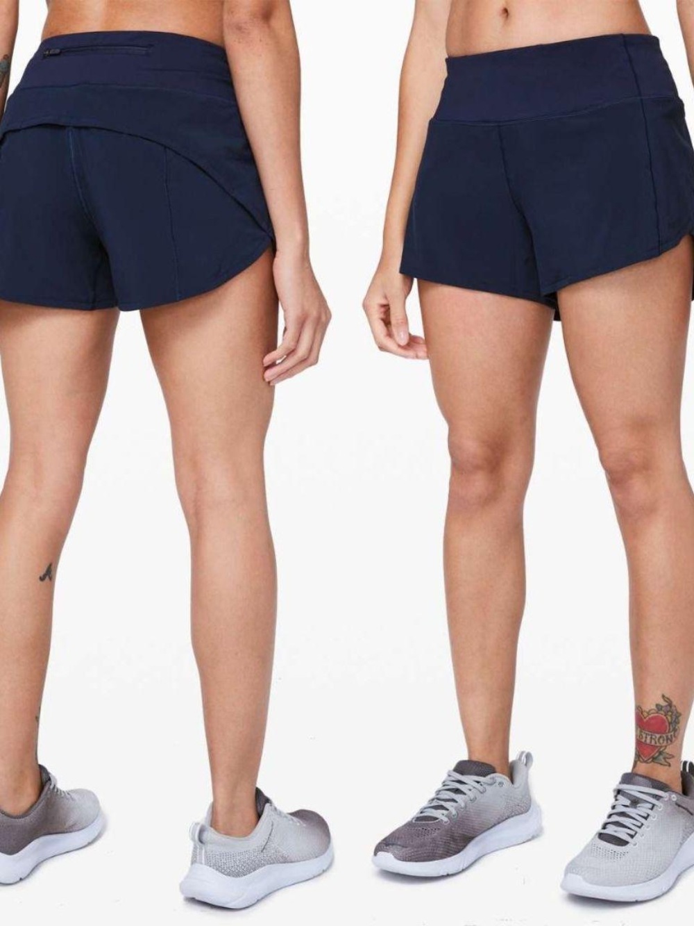lululemon athletica Navy Split-Hem Performance Shorts speed up shorts